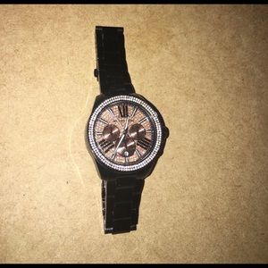 MK Black & Rose Gold Watch